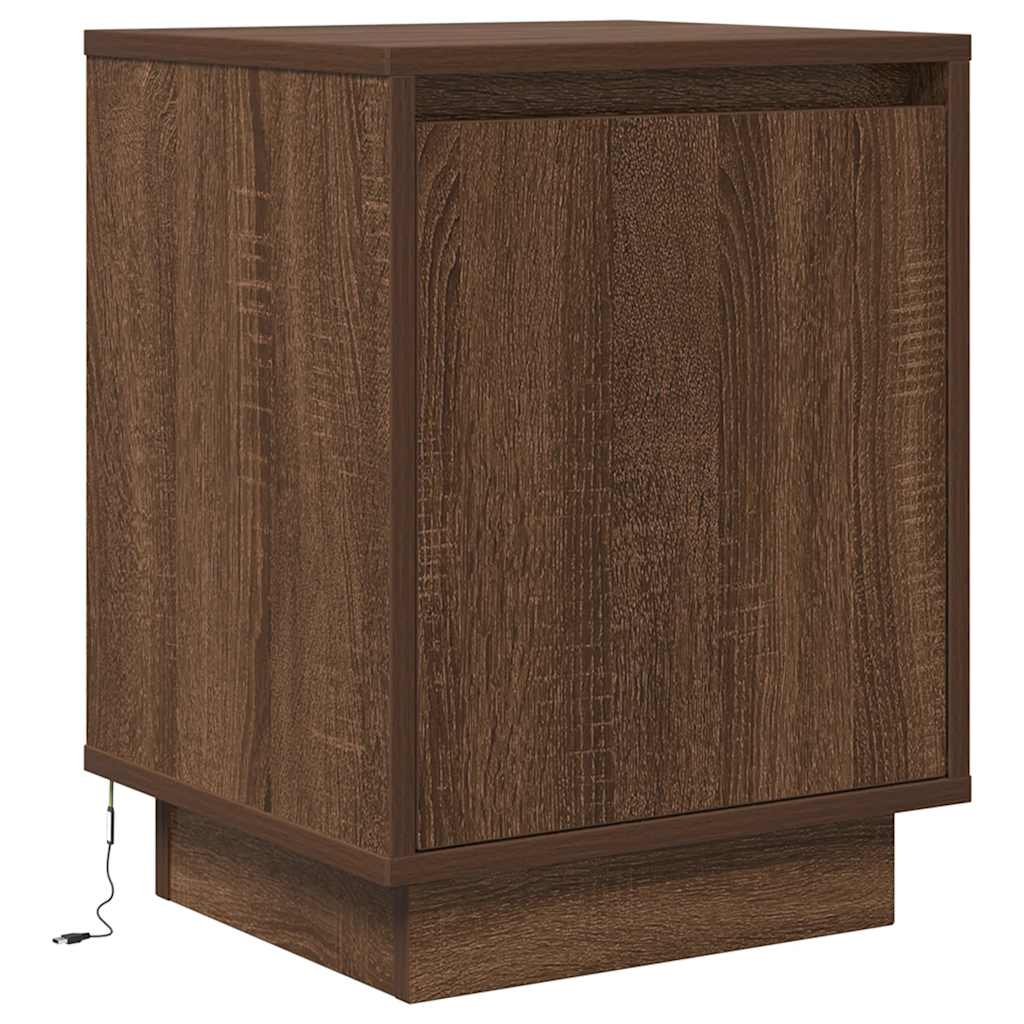 Bedside Cabinets With Led Lights 2 Pcs 38X34X50 Cm