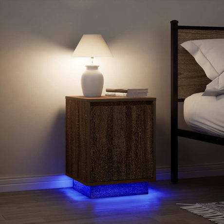Bedside Cabinets With Led Lights 2 Pcs 38X34X50 Cm