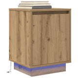 Bedside Cabinets With Led Lights 2 Pcs 38X34X50 Cm