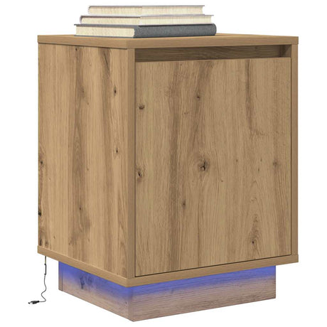 Bedside Cabinets With Led Lights 2 Pcs 38X34X50 Cm