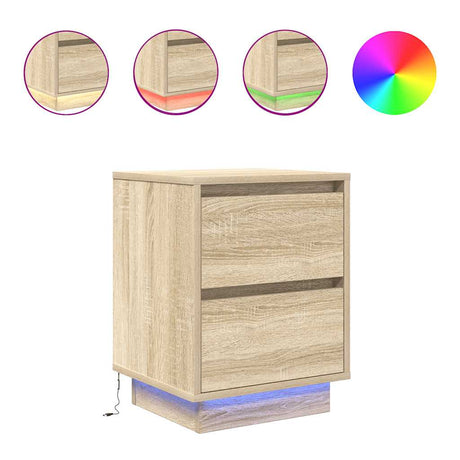 Bedside Cabinet With Led Lights  38X34X