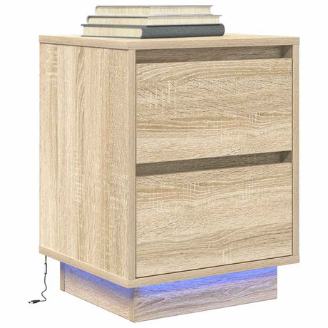Bedside Cabinet With Led Lights  38X34X