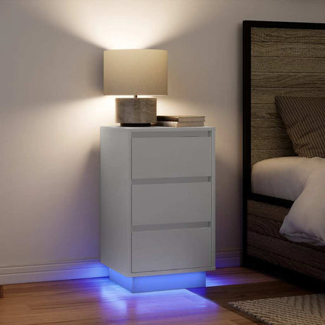 Bedside Cabinet With Led Lights  38X34X