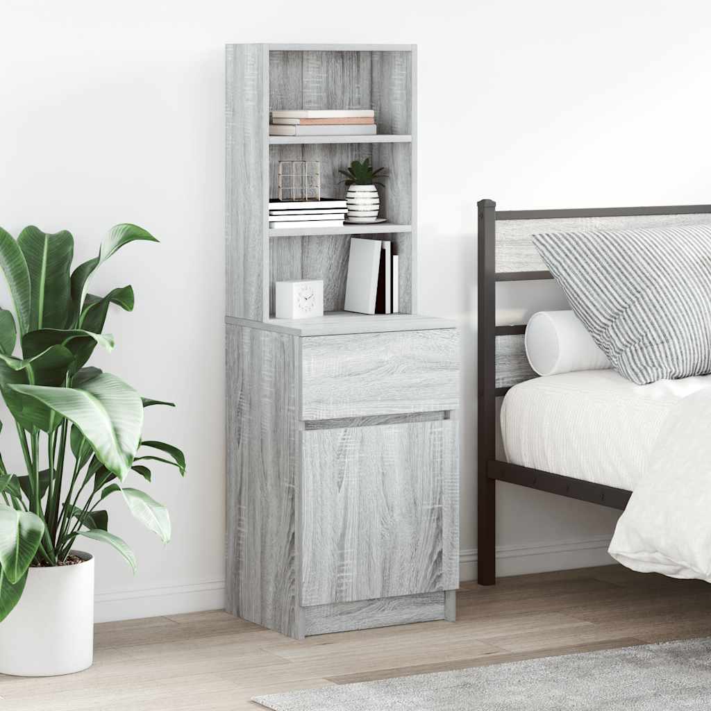 Bedside Cabinet 39X35X125 Cm Engineered Wood