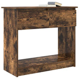 Console Table with Drawers Smoked Oak 85.5x38.5x74.5 cm