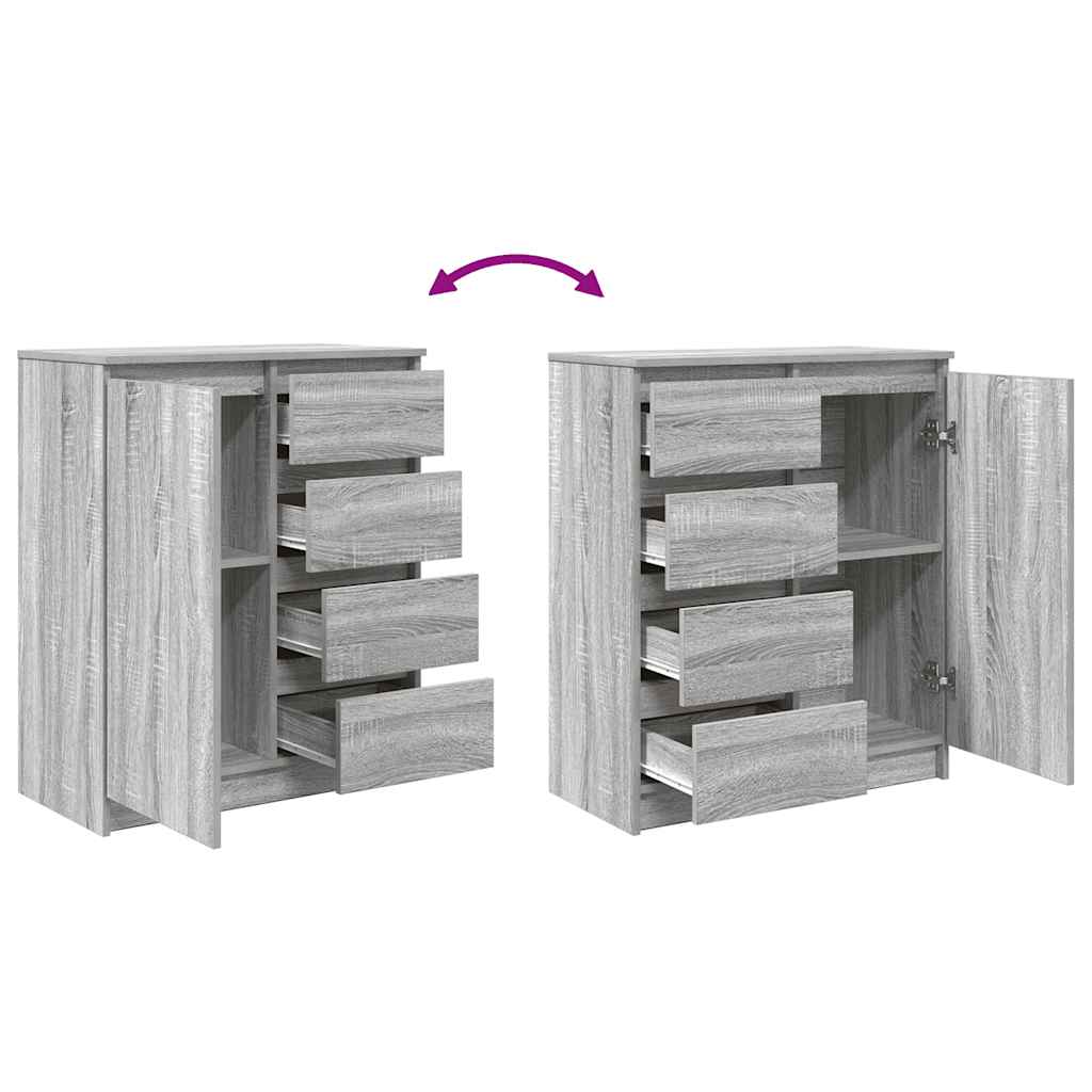 Sideboard With Drawers 71X35X84 Cm Engineered Wood
