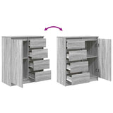 Sideboard With Drawers 71X35X84 Cm Engineered Wood
