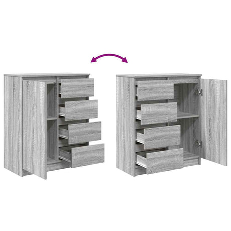 Sideboard With Drawers 71X35X84 Cm Engineered Wood