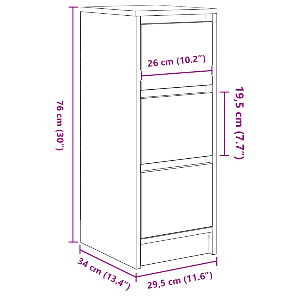 Sideboard 29.5X34X76 Cm Engineered Wood