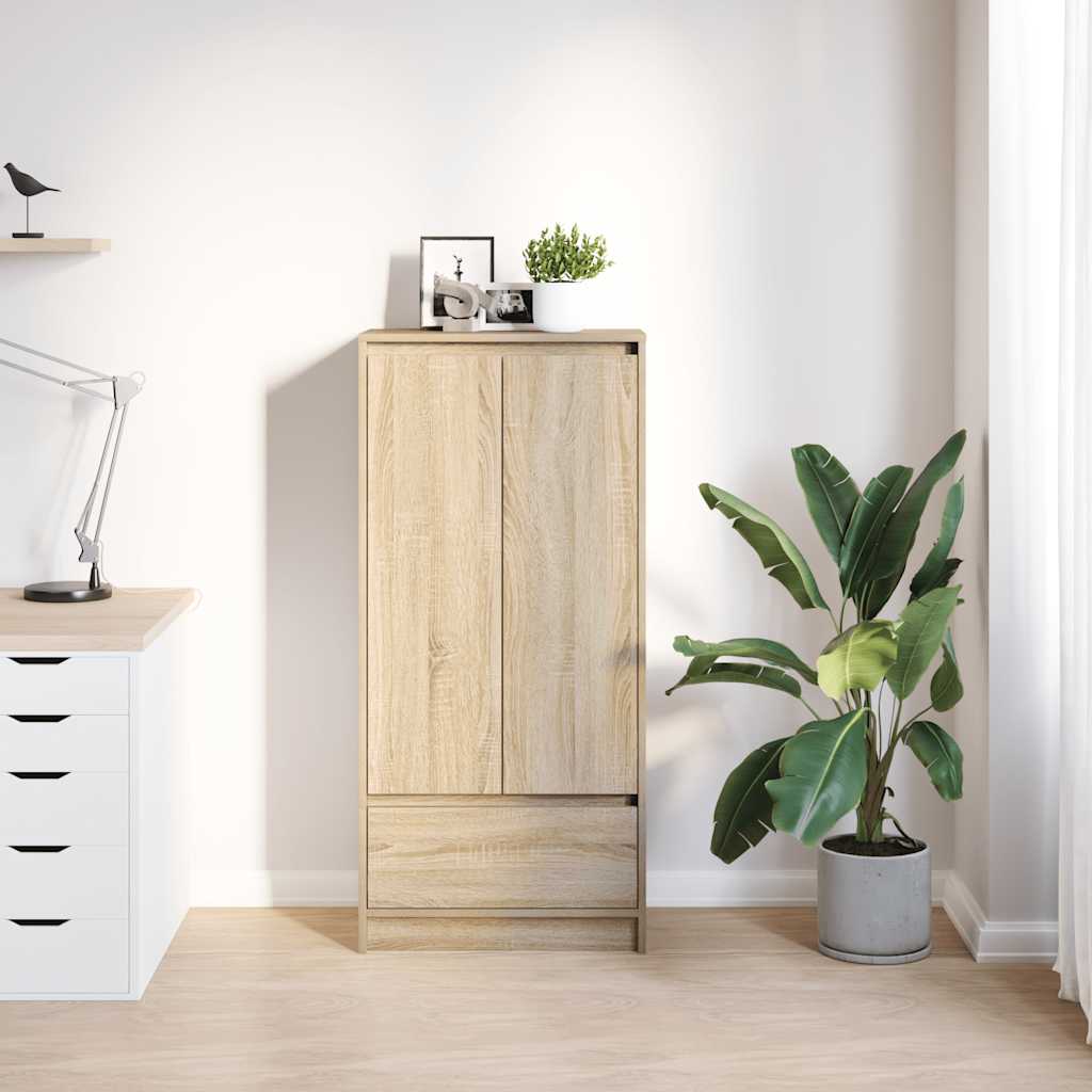 Cabinet With Drawer 55.5X34X119.5 Cm Engineered Wood