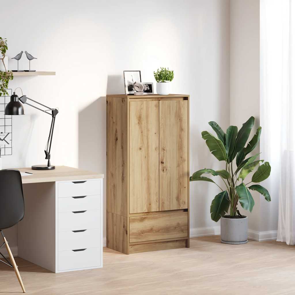 Cabinet With Drawer 55.5X34X119.5 Cm Engineered Wood