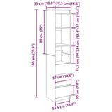 Highboard 37.5X35X180 Cm Engineered Wood