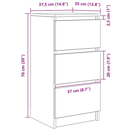 Sideboard 37.5X35X76 Cm Engineered Wood