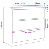 Sideboard 80X35X76 Cm Engineered Wood
