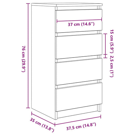 Sideboard 37.5X35X76 Cm Engineered Wood