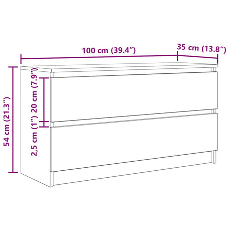 Tv Cabinet 100X35X54 Cm Engineered Wood