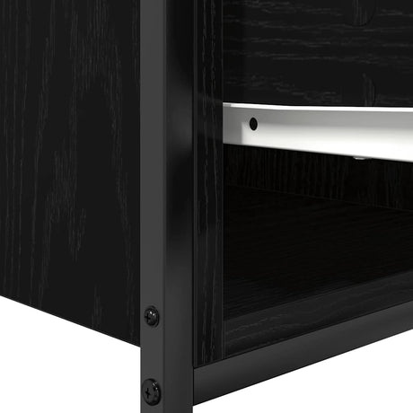 Bathroom Basin Cabinet With Drawers Black Oak 90X34.5X60 Cm