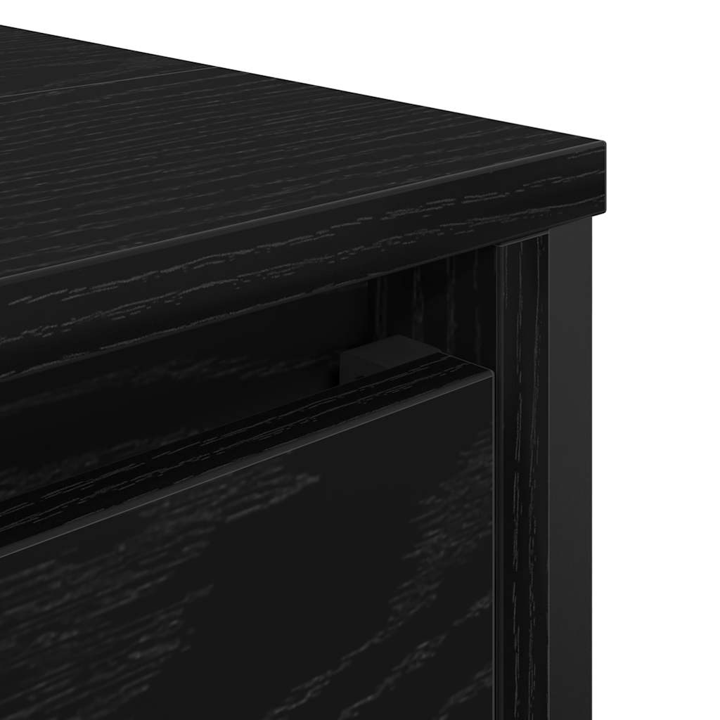 Bathroom Basin Cabinet With Drawers Black Oak 90X34.5X60 Cm