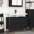Bathroom Basin Cabinet With Drawers Black Oak 90X34.5X60 Cm