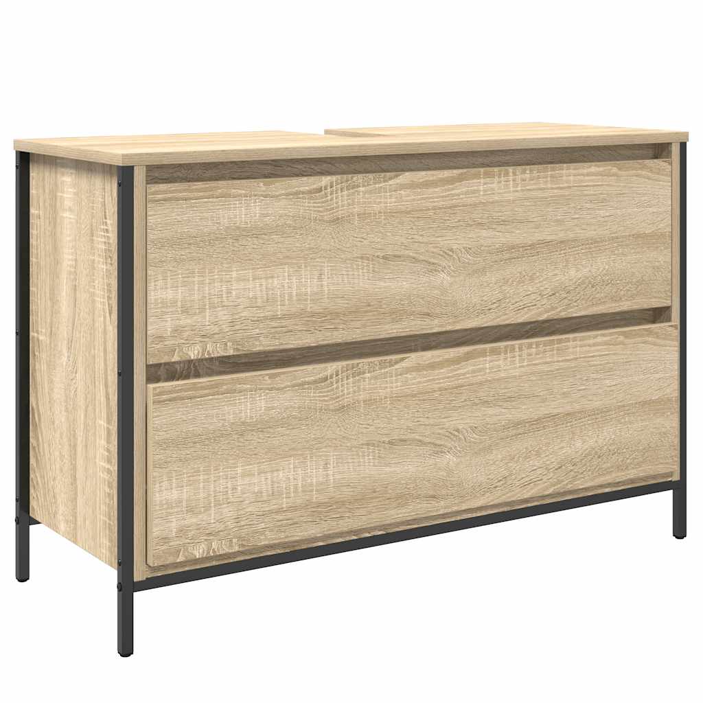 Bathroom Basin Cabinet With Drawers Sonoma Oak 90X34.5X60 Cm