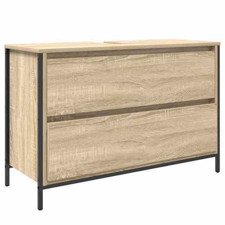 Bathroom Basin Cabinet With Drawers Sonoma Oak 90X34.5X60 Cm