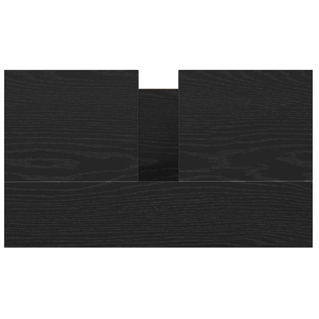 Bathroom Basin Cabinet With Drawers Black Oak 60X34.5X60 Cm