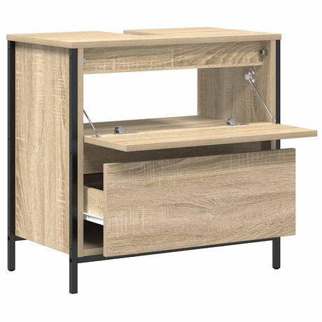 Bathroom Basin Cabinet With Drawers Sonoma Oak 60X34.5X60 Cm