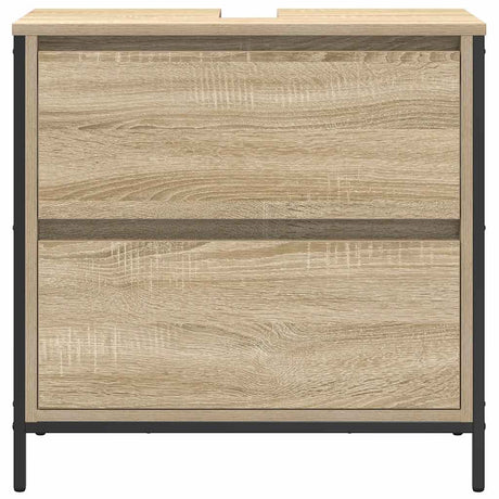 Bathroom Basin Cabinet With Drawers Sonoma Oak 60X34.5X60 Cm