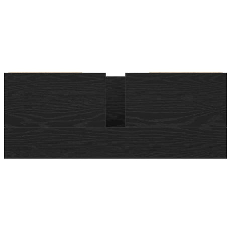 Basin Cabinet With Drawers Black Oak 90X34.5X60 Cm