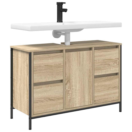 Basin Cabinet With Drawers Sonoma Oak 90X34.5X60 Cm