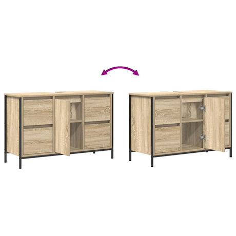 Basin Cabinet With Drawers Sonoma Oak 90X34.5X60 Cm