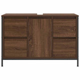 Basin Cabinet With Drawers Brown Oak 90X34.5X60 Cm