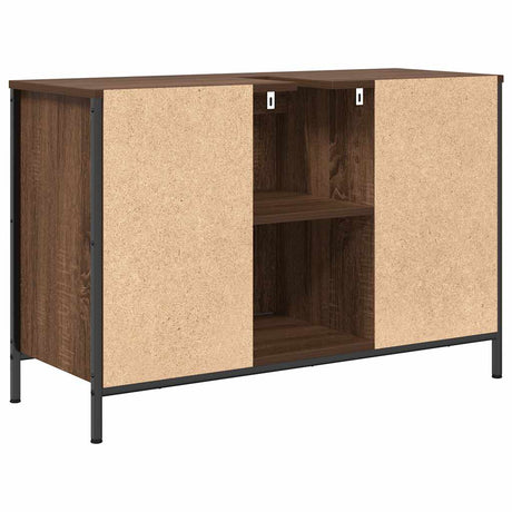 Basin Cabinet With Drawers Brown Oak 90X34.5X60 Cm