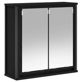 Bathroom Wall Cabinet With Mirror Black Oak 60X21X60 Cm