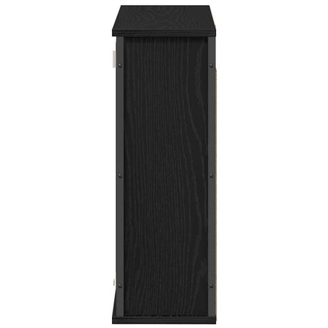 Bathroom Wall Cabinet With Mirror Black Oak 60X21X60 Cm