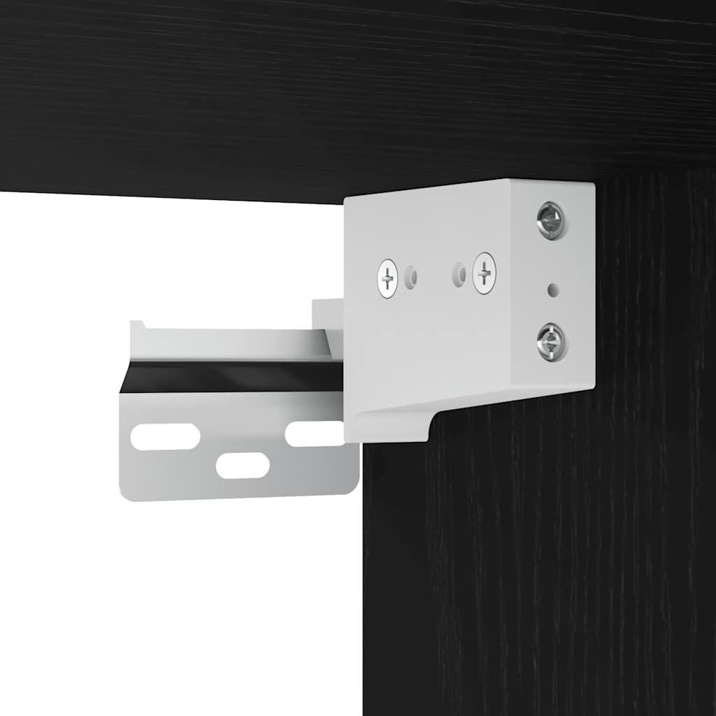 Bathroom Wall Cabinet With Mirror Black Oak 60X21X60 Cm