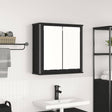 Bathroom Wall Cabinet With Mirror Black Oak 60X21X60 Cm