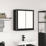 Bathroom Wall Cabinet With Mirror Black Oak 60X21X60 Cm
