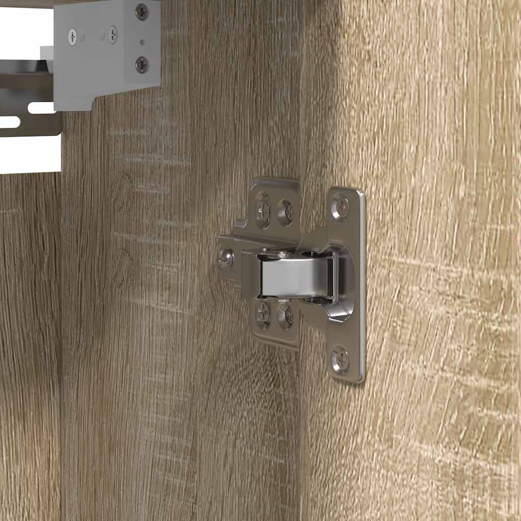 Bathroom Wall Cabinet With Mirror Sonoma Oak 60X21X60 Cm