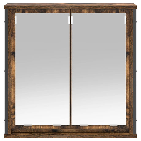 Bathroom Wall Cabinet With Mirror Smoked Oak 60X21X60 Cm