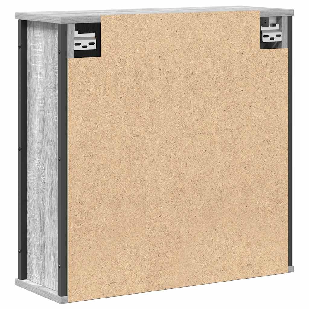 Bathroom Wall Cabinet With Mirror Grey Sonoma 60X21X60 Cm