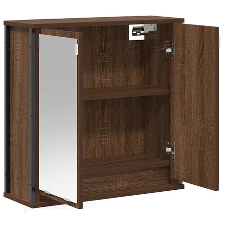 Bathroom Wall Cabinet With Mirror Brown Oak 60X21X60 Cm