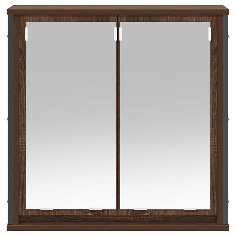 Bathroom Wall Cabinet With Mirror Brown Oak 60X21X60 Cm