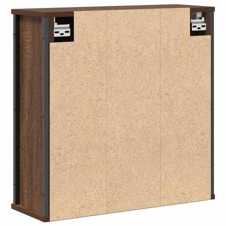 Bathroom Wall Cabinet With Mirror Brown Oak 60X21X60 Cm