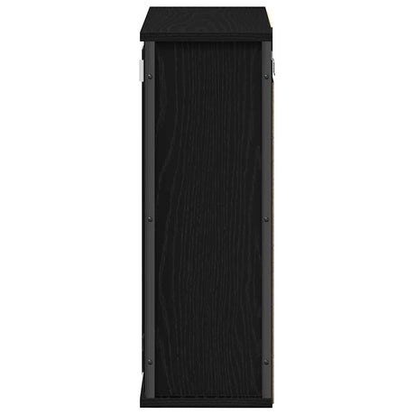 Bathroom Wall Cabinet With Mirror Black Oak 50X21X60 Cm