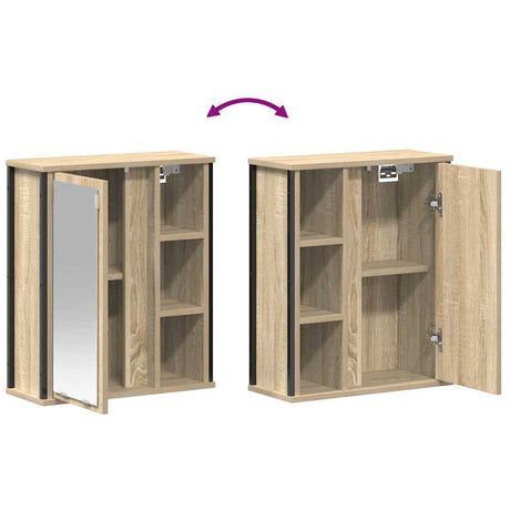 Bathroom Wall Cabinet With Mirror Sonoma Oak 50X21X60 Cm