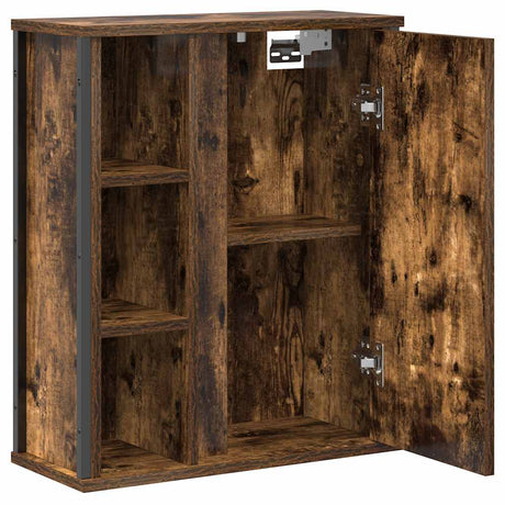 Bathroom Wall Cabinet With Mirror Smoked Oak 50X21X60 Cm