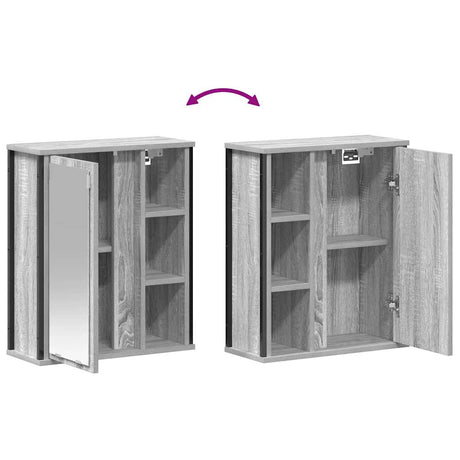 Bathroom Wall Cabinet With Mirror Grey Sonoma 50X21X60 Cm