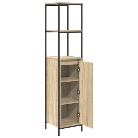 Bathroom Cabinet With Shelves Sonoma Oak 36X35X165 Cm