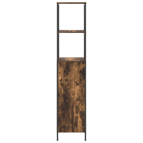 Bathroom Cabinet With Shelves Smoked Oak 36X35X165 Cm